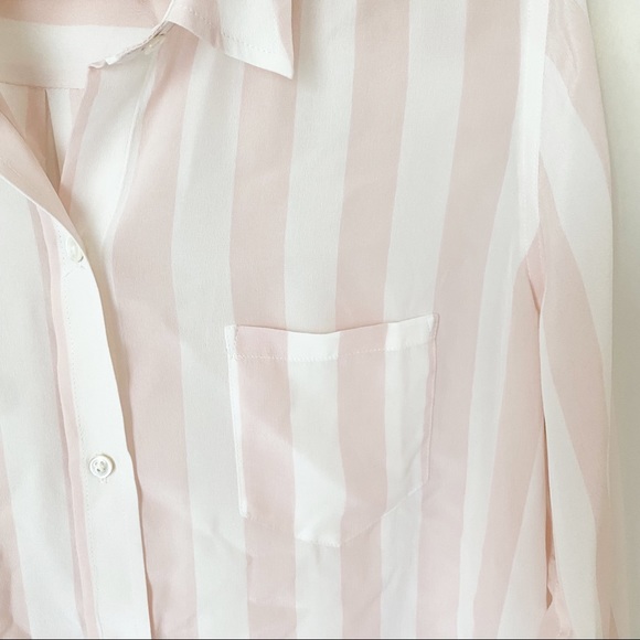 Striped pink button down Rails Kate peony light pink and white striped blouse - Picture 6 of 10